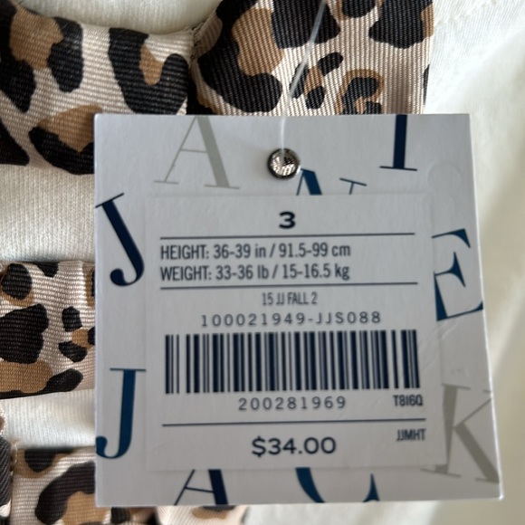 New Janie and jack girl leopard bows top size 3t - Picture 4 of 4